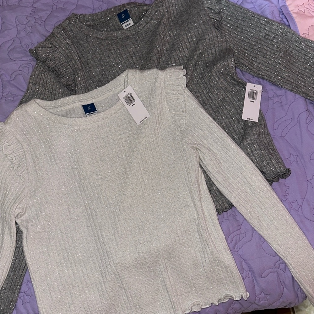 Old Navy shimmer long sleeve shirts